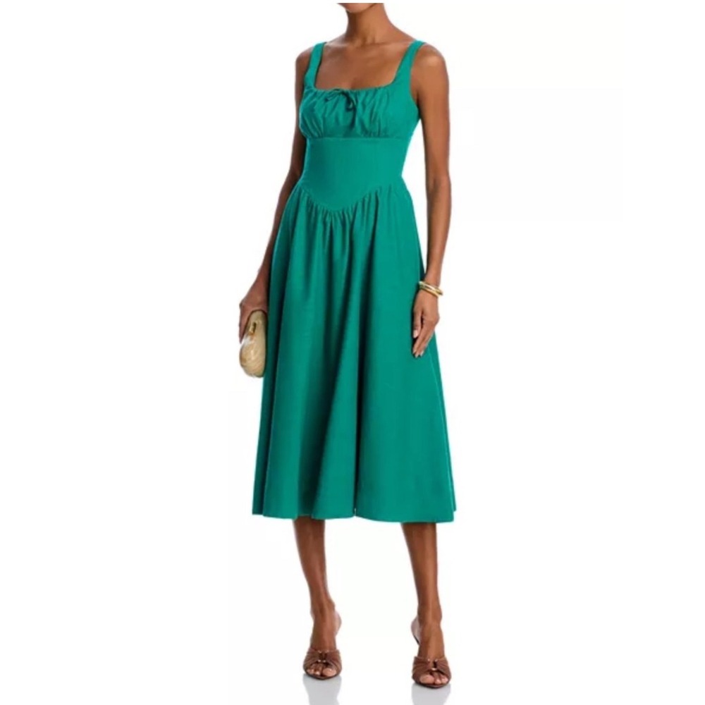 AQUA Green‎ Midi Dress Womens XL Tie Front Sleeveless Casual Party